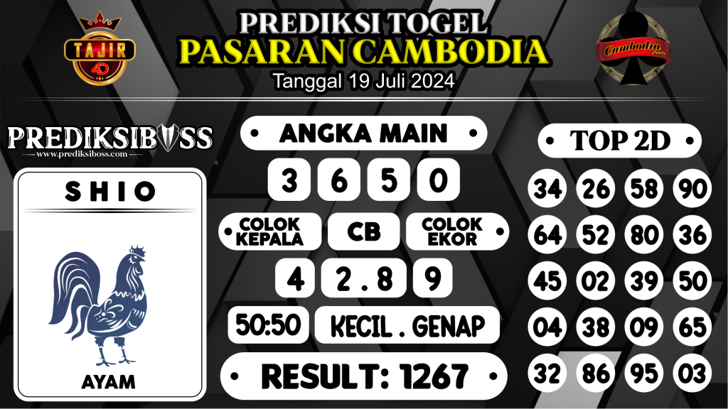 https://prediksibossdana.com/prediksi-boss-togel-cambodia-jumat-19-juli-2024/