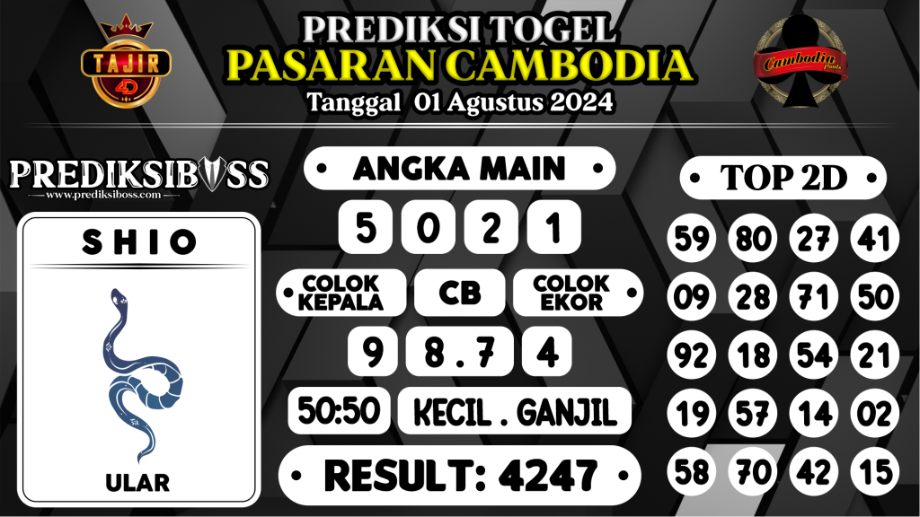 https://prediksibossdana.com/prediksi-boss-togel-cambodia-kamis-01-agustus-2024/