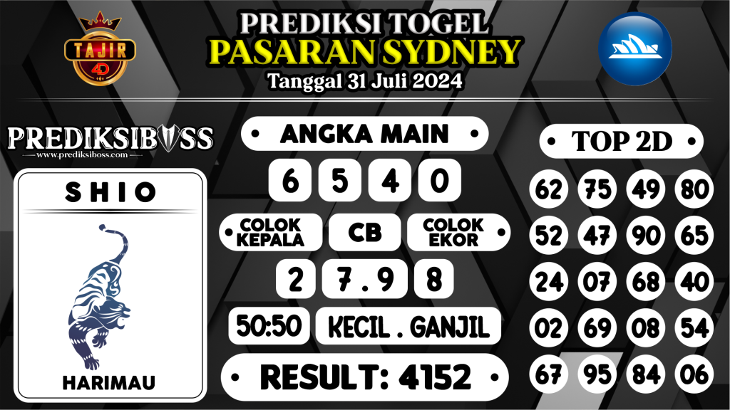 https://prediksibossdana.com/prediksi-boss-togel-sidney-rabu-31-juli-2024/