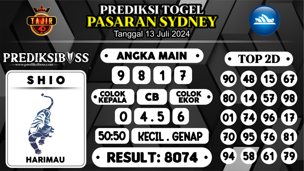 https://prediksibossdana.com/prediksi-boss-togel-sidney-sabtu-13-juli-2024/