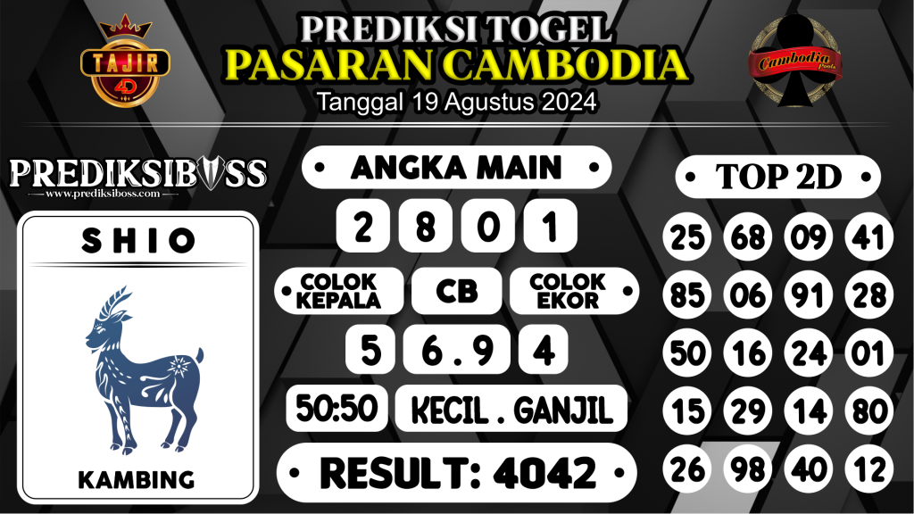 https://prediksibossdana.com/prediksi-boss-togel-cambodia-senin-19-agustus-2024/